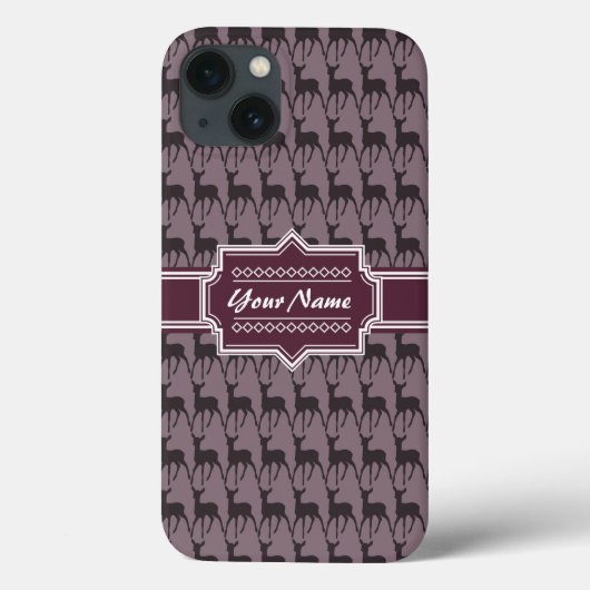 紫色の紫色の鹿のパーソナライズされた名前 Case-Mate iPhoneケース (裏面)