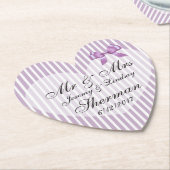 紫色の結婚式のパーソナライズなカスタムの紙のコースター ペーパーコースター (アングル)