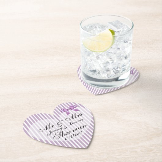紫色の結婚式のパーソナライズなカスタムの紙のコースター ペーパーコースター (インサイチュ)