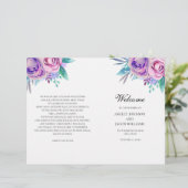 紫色の結婚式のプログラムを折った。薄紫花 (スタンド正面)