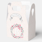 紫色の結婚式の引き出物ボックスの写真モノグラム名 フェイバーボックス (オープン)