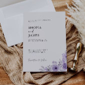 紫色の結婚式の招待テンプレート 招待状