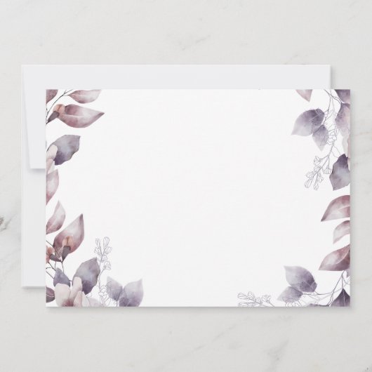 紫色の結婚式の日付を保存 セーブザデート (裏面)