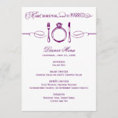 紫色の結婚式ディナーパーティー Eat Drink and Be Married メニュー (正面)