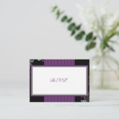 紫色の結婚式RSVP応答スモールカード エンクロージャーカード (スタンド正面)