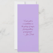 紫色の結晶と花のブックマークを作成する (裏面)