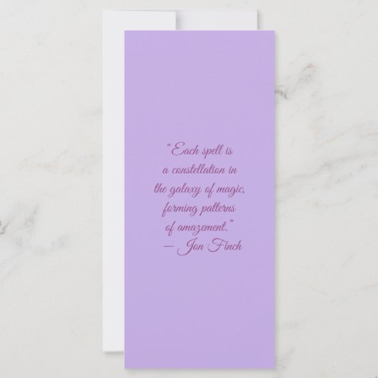 紫色の結晶と花のブックマークを作成する (裏面)