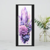 紫色の結晶と花のブックマークを作成する (スタンド正面)