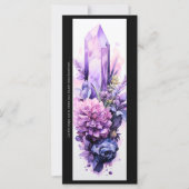 紫色の結晶と花のブックマークを作成する (正面)