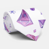 紫色の結晶ハートパターン、バレンタインの贈り物 ネクタイ (ロール)