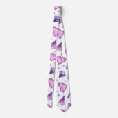 紫色の結晶ハートパターン、バレンタインの贈り物 ネクタイ (裏面)