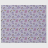 紫色の結晶パターンのラッピング紙 ラッピングペーパー (フラット)