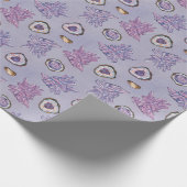 紫色の結晶パターンのラッピング紙 ラッピングペーパー (角)