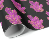 紫色の結晶パターン ラッピングペーパー (ロールコーナー)