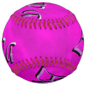 紫色の絞り染めのAva名のロゴ、 ソフトボール (裏面)