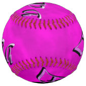 紫色の絞り染めのAva名のロゴ、 ソフトボール (正面)