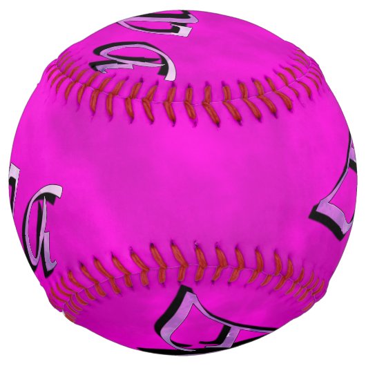 紫色の絞り染めのAva名のロゴ、 ソフトボール (正面)