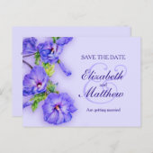 紫色の絵を描ハイビスカスを保存 案内ポストカード (正面/裏面)