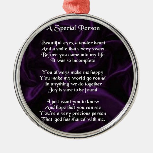 紫色の絹-特別な人の詩 メタルオーナメント (正面)