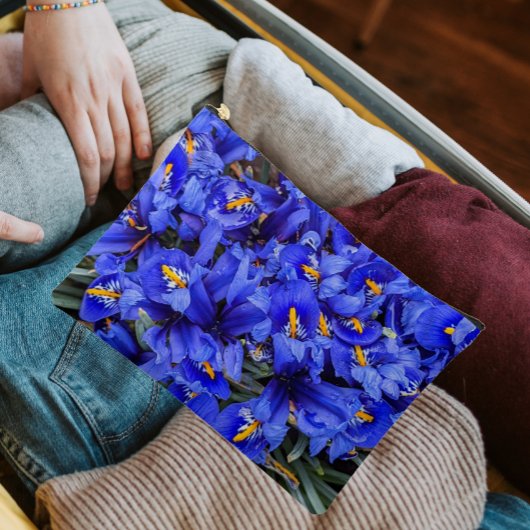 紫色の網状アイリスフローラ アクセサリーポーチ