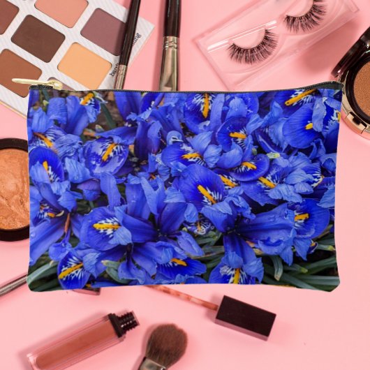 紫色の網状アイリスフローラ アクセサリーポーチ