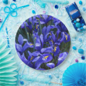 紫色の網状アイリスフローラ ペーパープレート (パーティー)