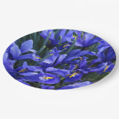 紫色の網状アイリスフローラ ペーパープレート (アングル)