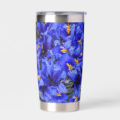 紫色の網状アイリスフローラ 保温保冷タンブラー (左面)