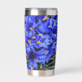 紫色の網状アイリスフローラ 保温保冷タンブラー (背面)