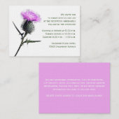 紫色の緑のアザミ披露宴エンクロージャカード エンクロージャーカード (正面/裏面)
