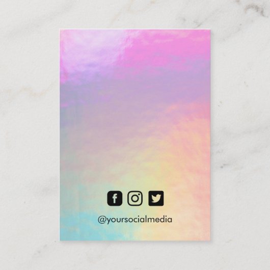 紫色の緑のオレンジ色のグラデーションイヤリングディスプレイカード 名刺 (裏面)