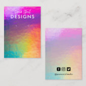 紫色の緑のオレンジ色のグラデーションイヤリングディスプレイカード 名刺 (正面/裏面)