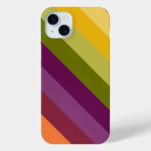 紫色の緑のオレンジ色の黄色のストライプ Case-Mate iPhoneケース (裏面)