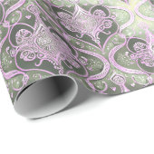 紫色の緑のクリスマスパターン#30 ID1009 ラッピングペーパー (ロールコーナー)