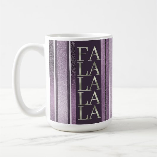 紫色の緑のクリスマスFa La La Pattern#27 ID1009 コーヒーマグカップ (左)