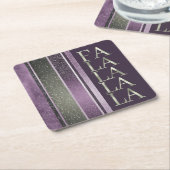 紫色の緑のクリスマスFa La La Pattern#27 ID1009 スクエアペーパーコースター (アングル)