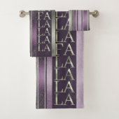 紫色の緑のクリスマスFa La La Pattern#27 ID1009 バスタオルセット (インサイチュ)