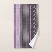 紫色の緑のクリスマスFa La La Pattern#27 ID1009 バスタオルセット (ハンドタオル)