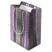 紫色の緑のクリスマスFa La La Pattern#27 ID1009 ミディアムペーパーバッグ (裏面アングル)