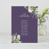 紫色の緑のシーティングプランテーブル番号 招待状 (スタンド正面)