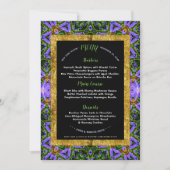 紫色の緑のジオメトリのエネルギー特殊イベントメニューTa 招待状 (正面)