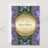 紫色の緑のジオメトリのエネルギー特殊イベントメニューTa 招待状 (裏面)