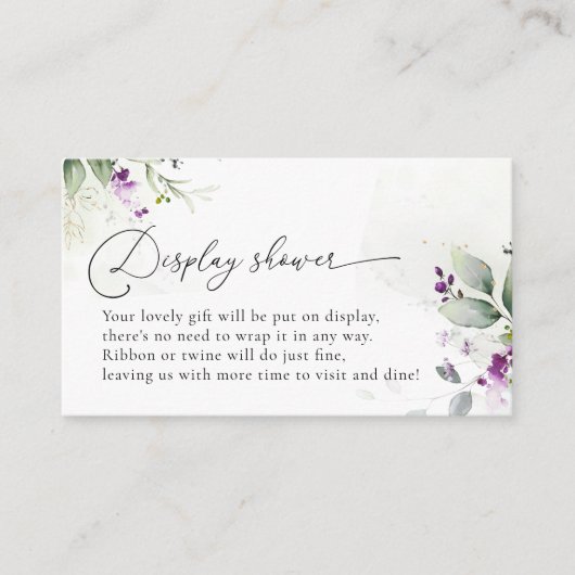 紫色の緑のディスプレイシャワー囲いカード エンクロージャーカード (正面)