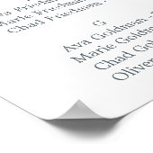 紫色の緑のユーカリのアルファベットの座席表 ポスター (角)