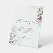 紫色の緑のラベンダーがリングや輪を入れた看板 台座サイン (正面)