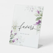 紫色の緑のラベンダーが好意サイン 台座サイン (正面)