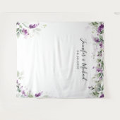 紫色の緑のラベンダーの結婚バックドロップ タペストリー (正面(横))