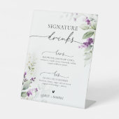 紫色の緑のラベンダーシグネチャードリンクサイン 台座サイン (正面)