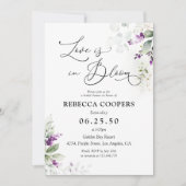 紫色の緑のラベンダーブライダルシャワー招待 招待状 (正面)