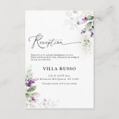 紫色の緑のラベンダー結婚のエンクロージャカード エンクロージャーカード (正面)